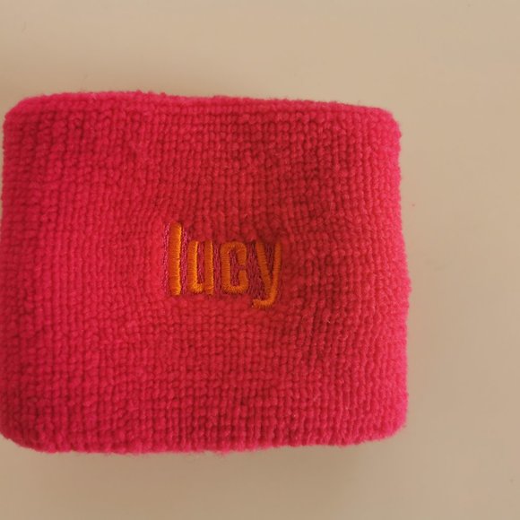 Lucy hot pink tennis/sport stretchy cotton wristband /sweatband - Picture 2 of 6
